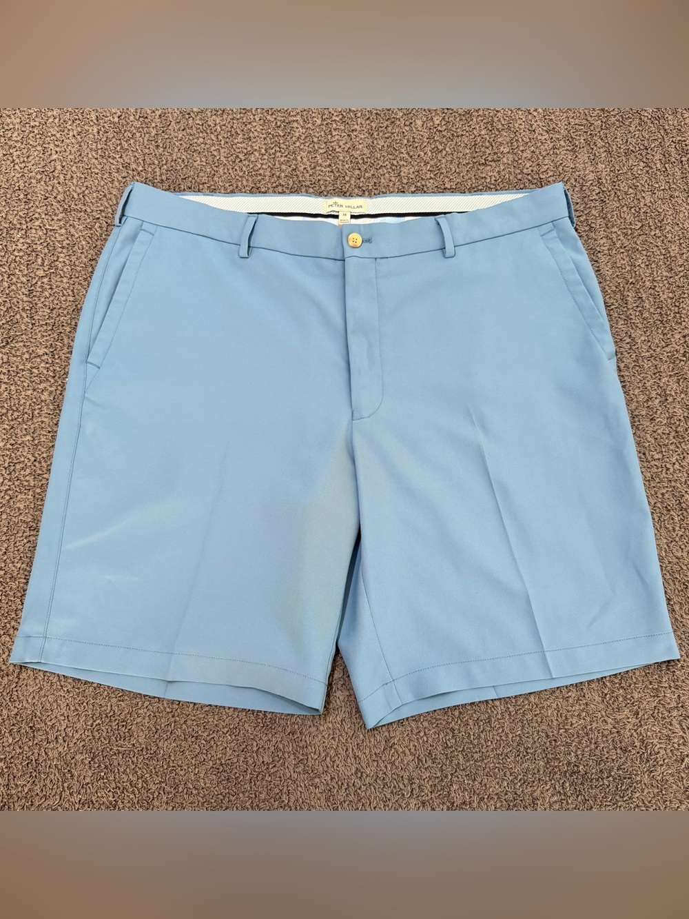 🔥 Peter Millar Golf Shorts Light Blue Mens Size 38 9” Inseam
